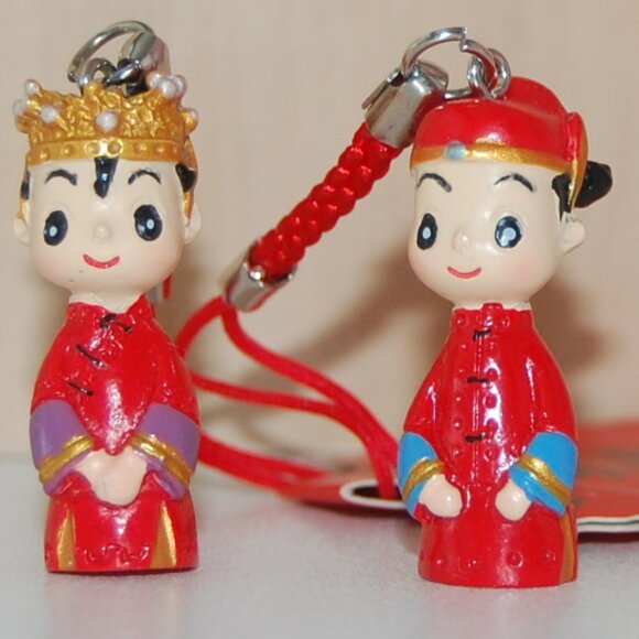 NWT Feng Shui Red Charms, Miniature Chinese Couple - Picture 1 of 9
